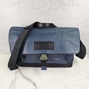Coach Terrain Bike Bag Blue And Black With Nickel Hardware